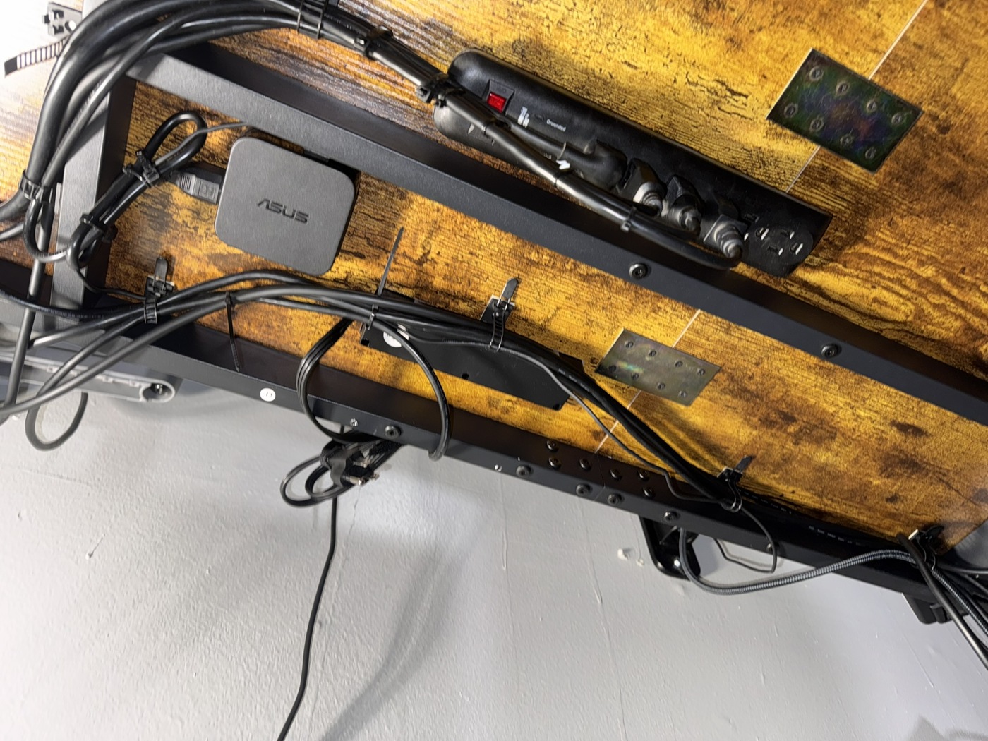 Cable organization under a personal desk